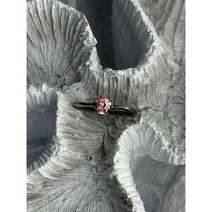 925 Sterling Silver Morganite Ring Size 4